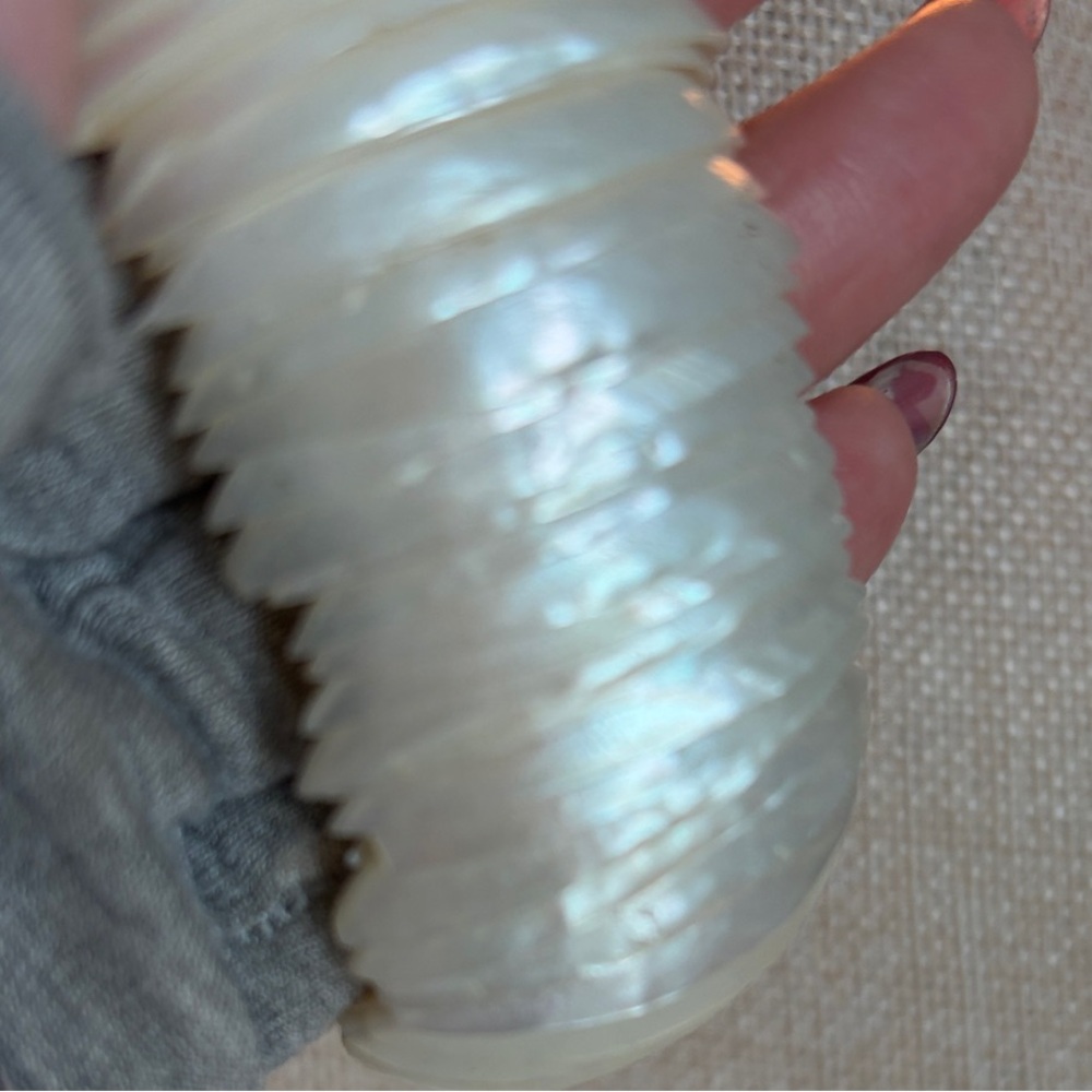 Gorgeous Mother of Pearl Shell Stretch Bracelet - Picture 4 of 6